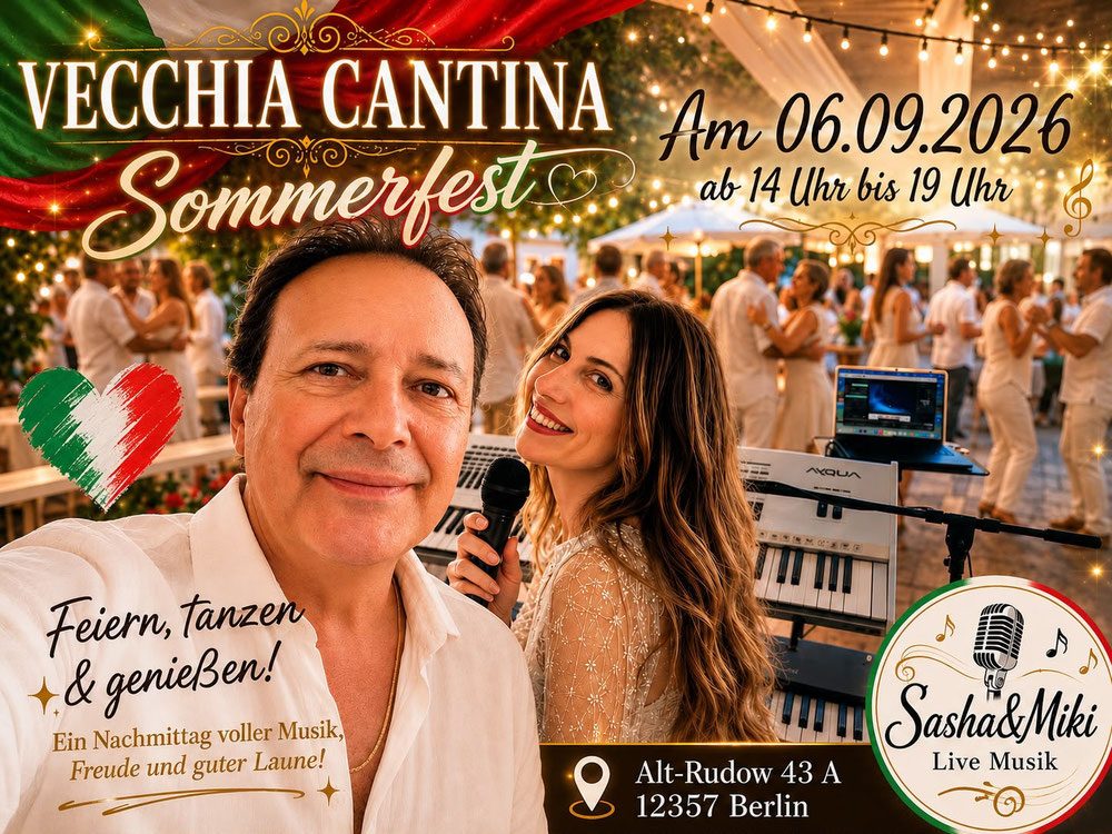 Plakat zum Sommerfest der Vecchia Cantina am 6. September 2026